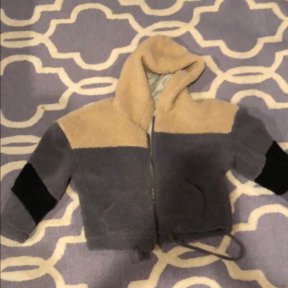 a zip up hoodie